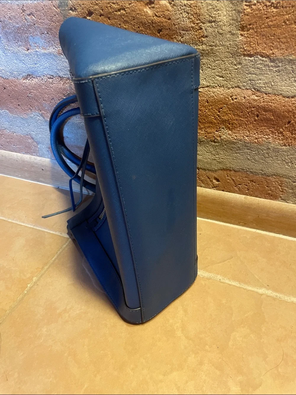 Rebecca Minkoff blue Saffiano leather tote